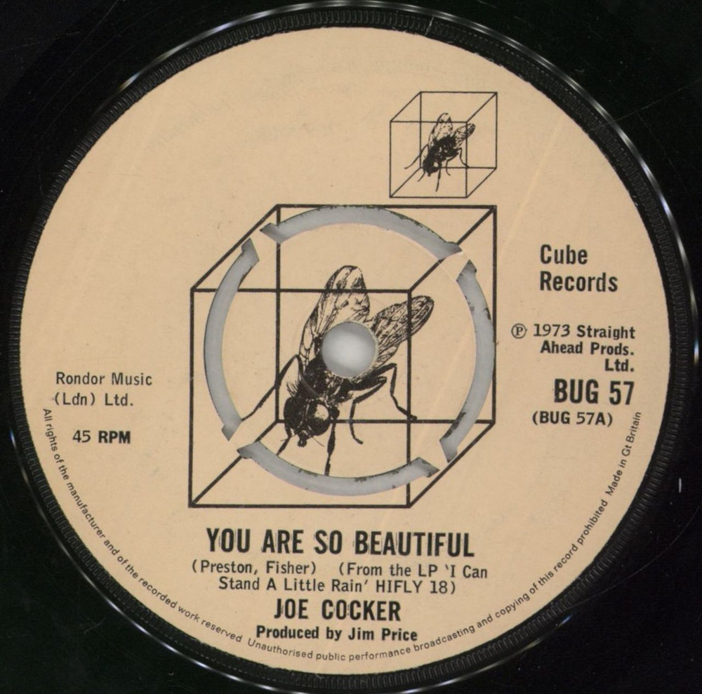 Joe Cocker You Are So Beautiful UK 7" vinyl single (7 inch record / 45) BUG57