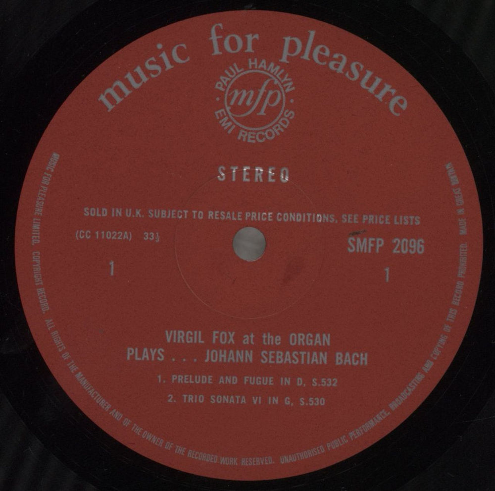 Johann Sebastian Bach Organ Works UK vinyl LP album (LP record) JHHLPOR751150