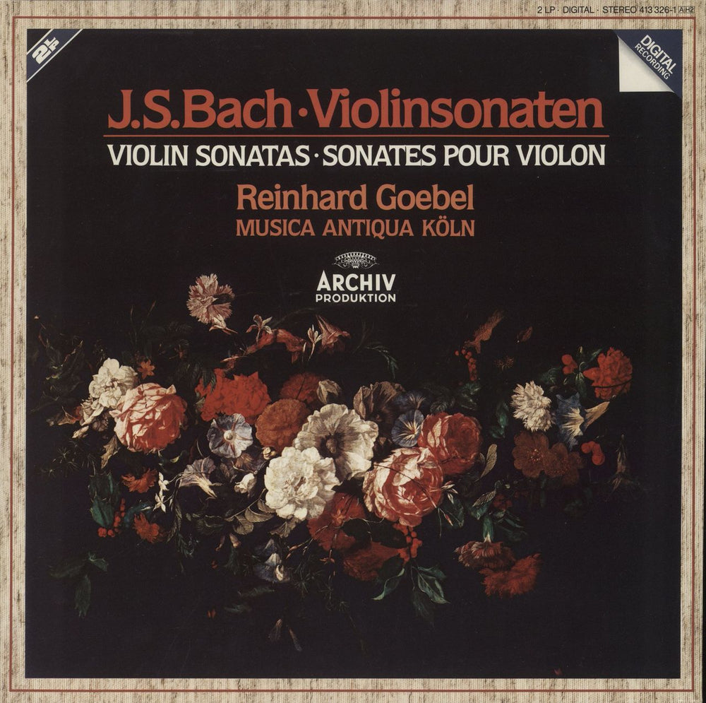Johann Sebastian Bach Violin Sonatas German 2-LP vinyl record set (Double LP Album) 413326-1