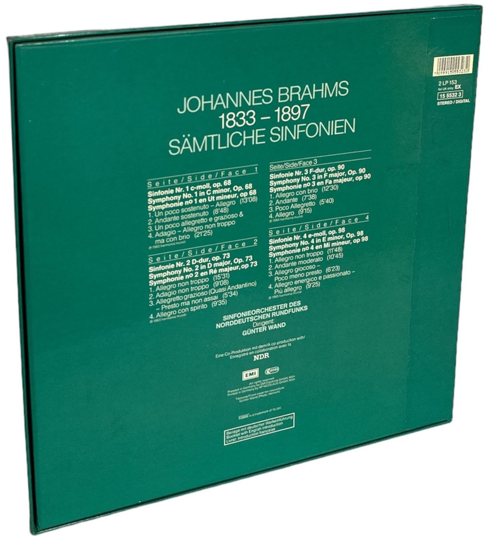 Johannes Brahms Brahms: Sämtliche Sinfonien = Complete Symphonies = Symphonies Intégrales German Vinyl Box Set