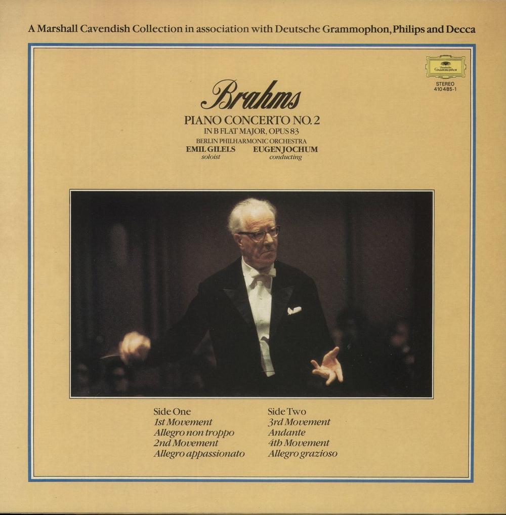 Johannes Brahms Piano Concerto No.2 in B Flat Major, Opus 83 UK vinyl LP album (LP record)