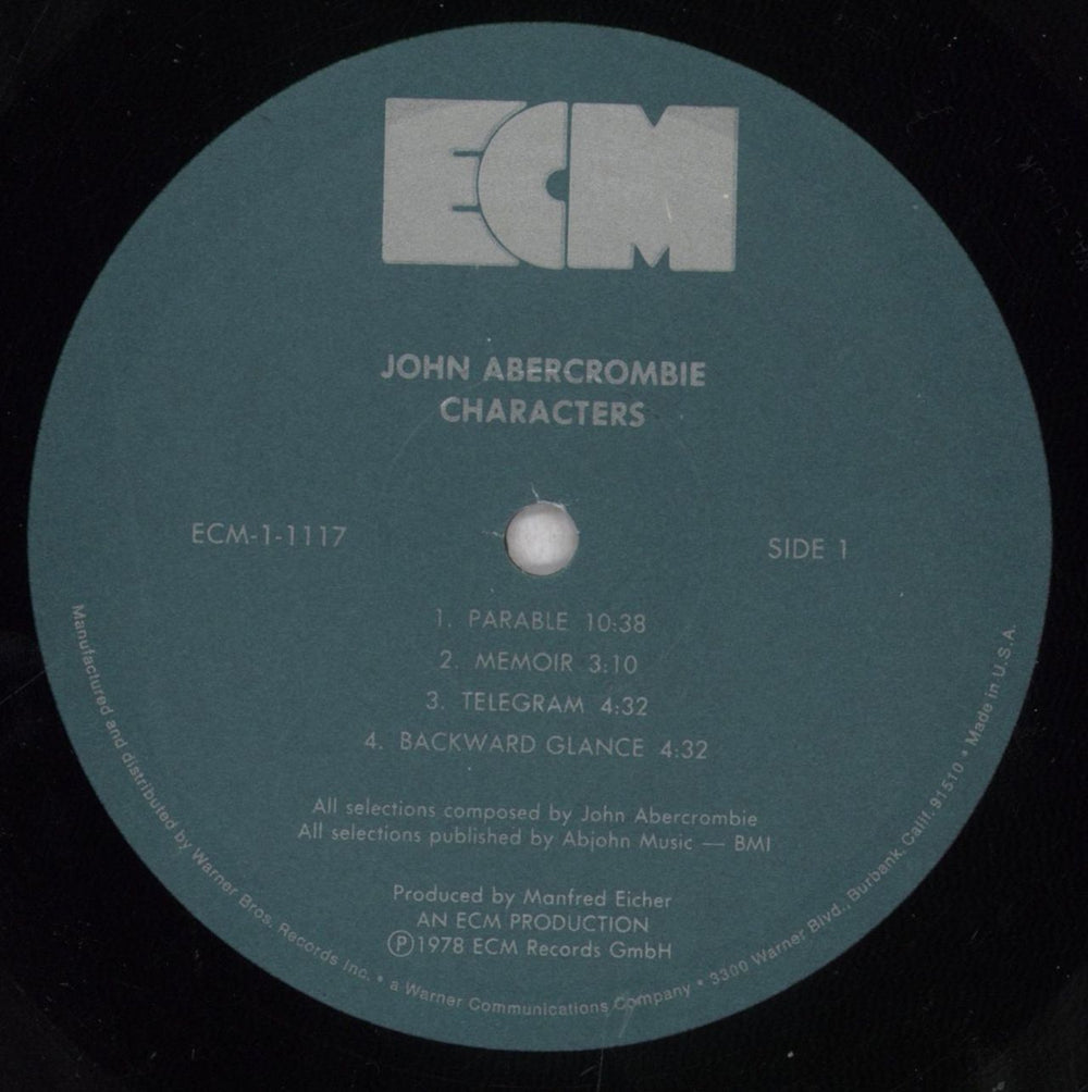 John Abercrombie Characters US vinyl LP album (LP record) JO3LPCH841425