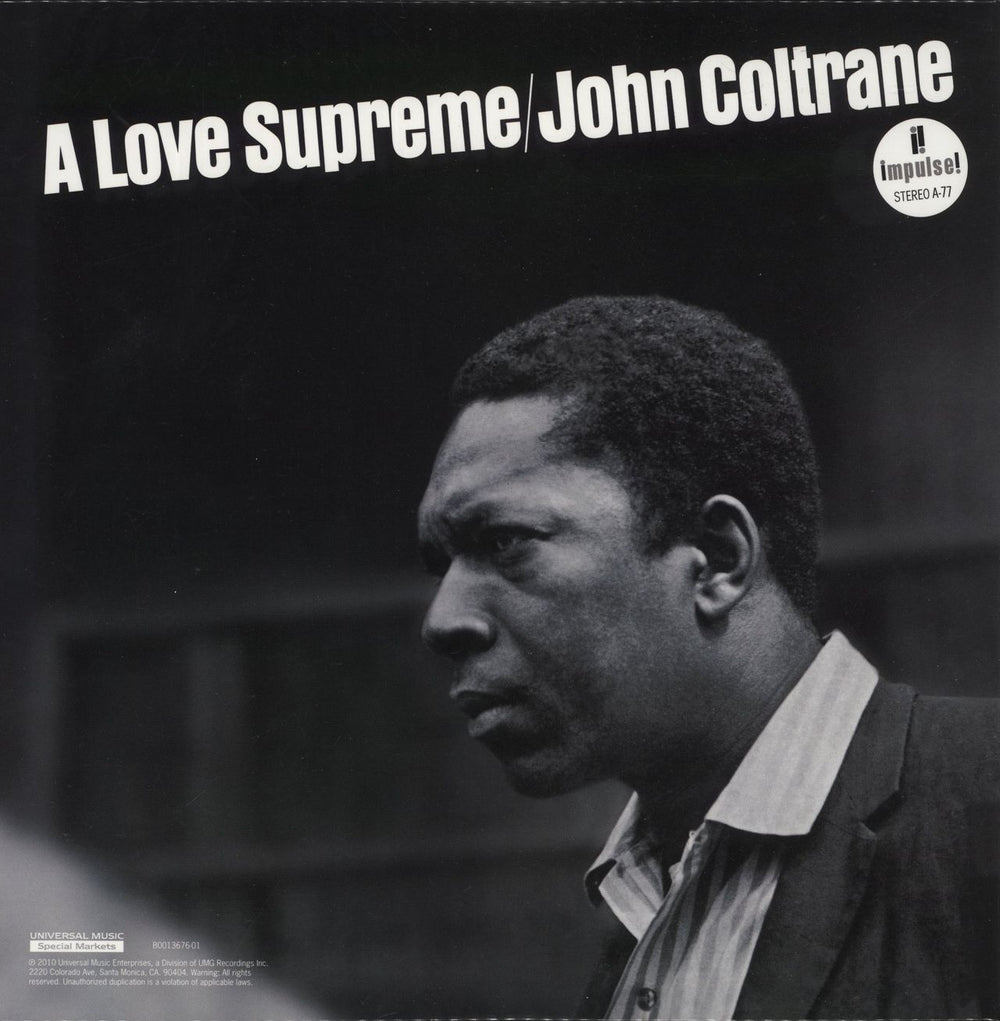 John Coltrane A Love Supreme - 200gm Vinyl US 2-LP vinyl record set (Double LP Album)
