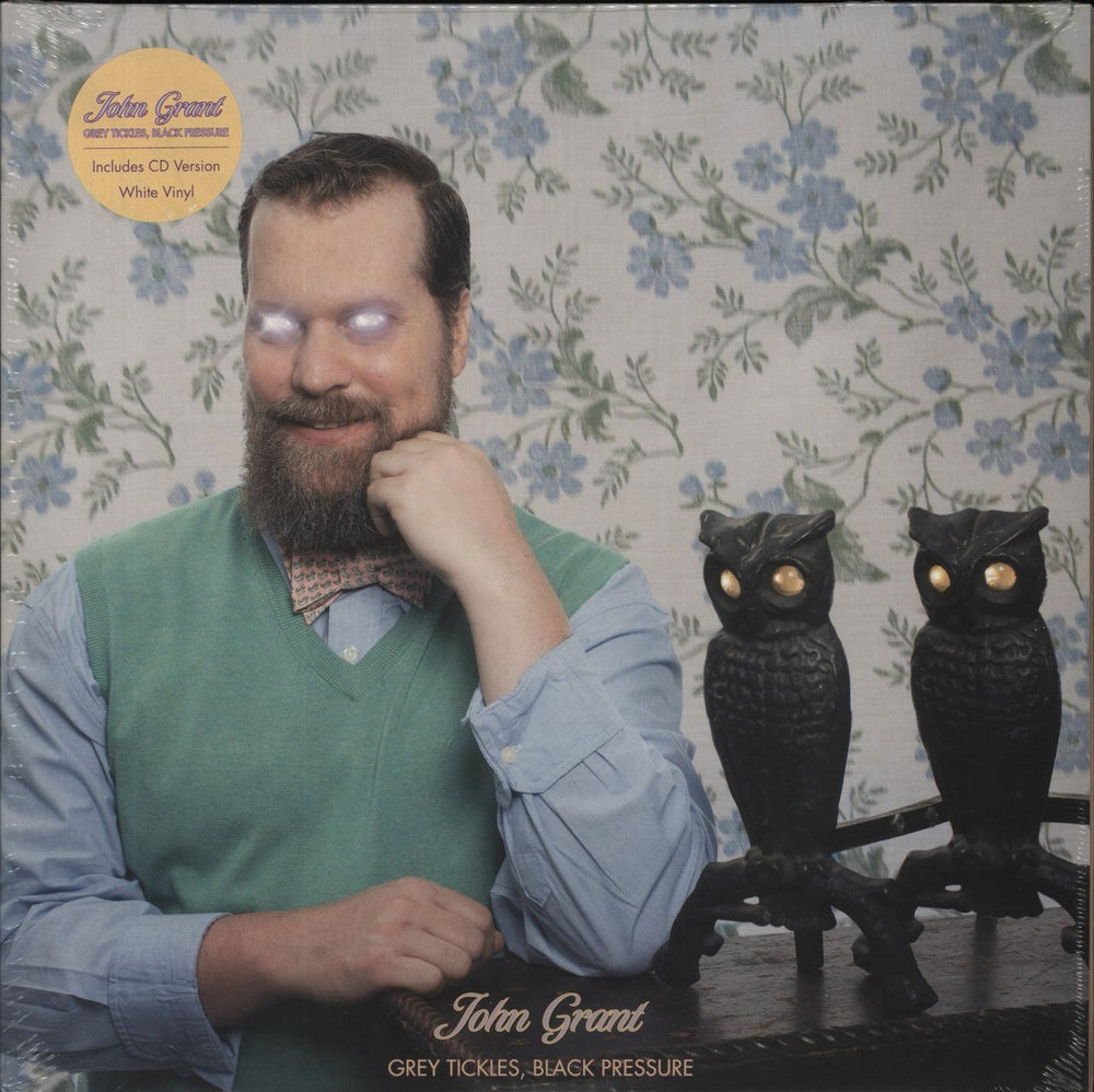 John Grant Grey Tickles, Black Pressure - White Vinyl + CD - Sealed UK 2-LP vinyl record set (Double LP Album) BELLA505V