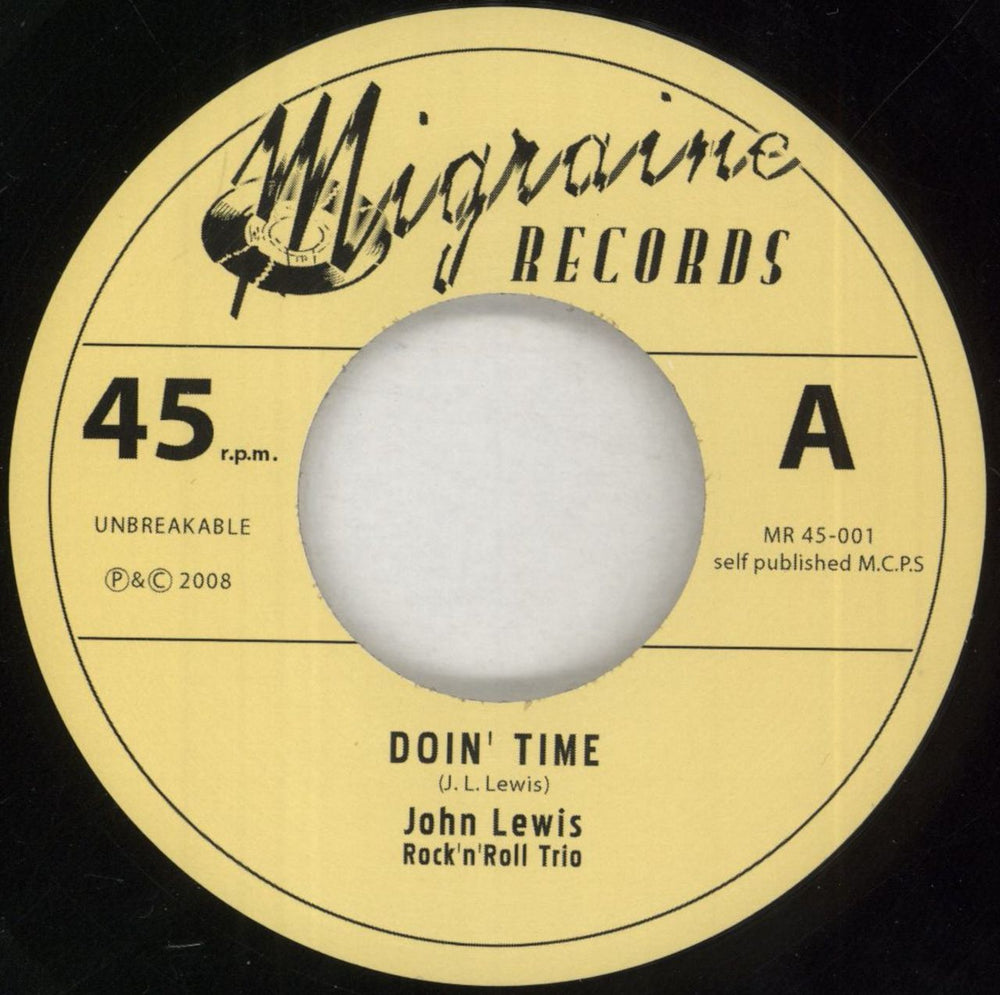 John Lewis [Rockabilly] Doin' Time / Black Cat German 7" vinyl single (7 inch record / 45) 74I07DO851712