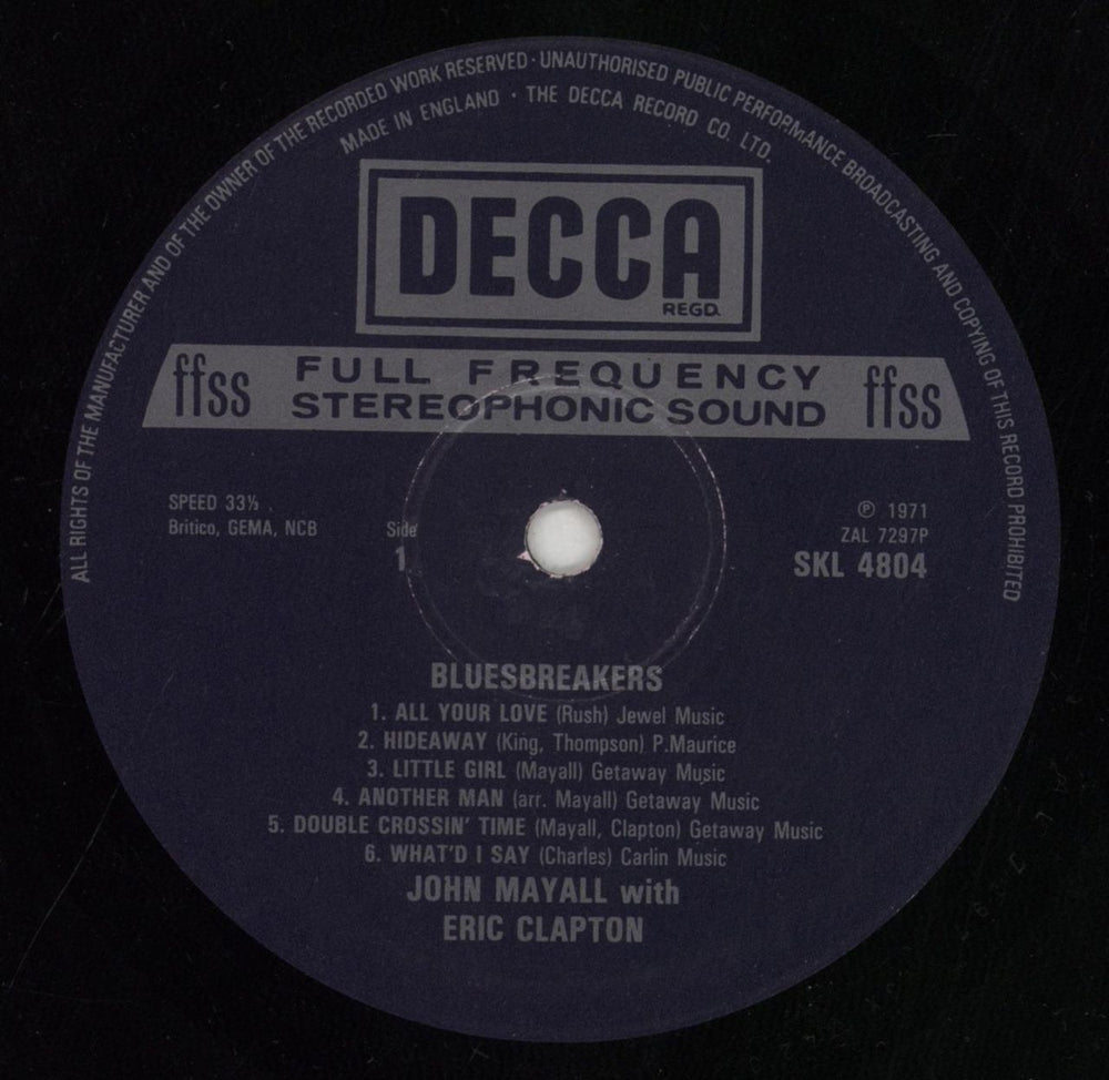 John Mayall Blues Breakers UK vinyl LP album (LP record) JOMLPBL849972