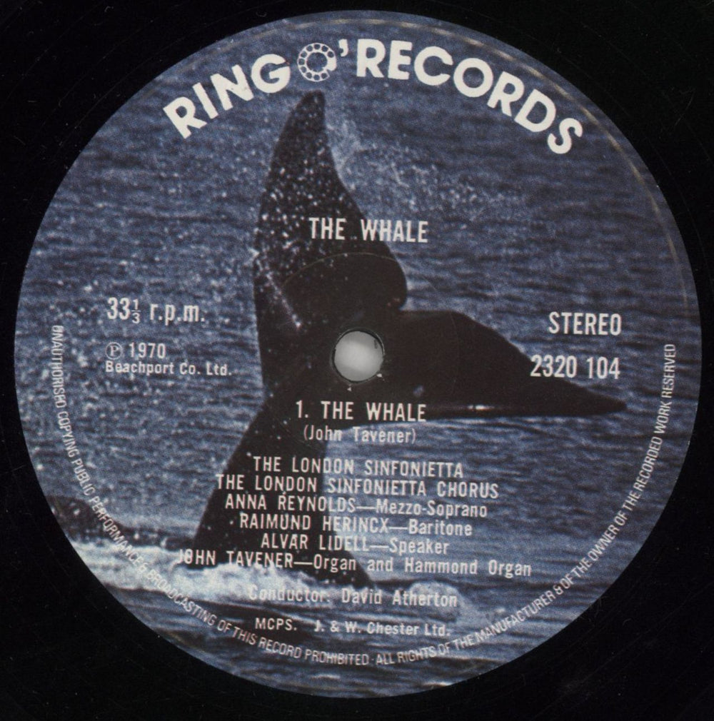 John Tavener The Whale - EX UK vinyl LP album (LP record) TVRLPTH858455