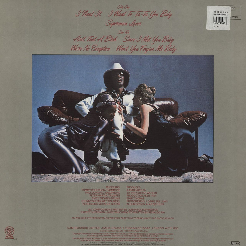 Johnny Guitar Watson Ain't That A Bitch German vinyl LP album (LP record)