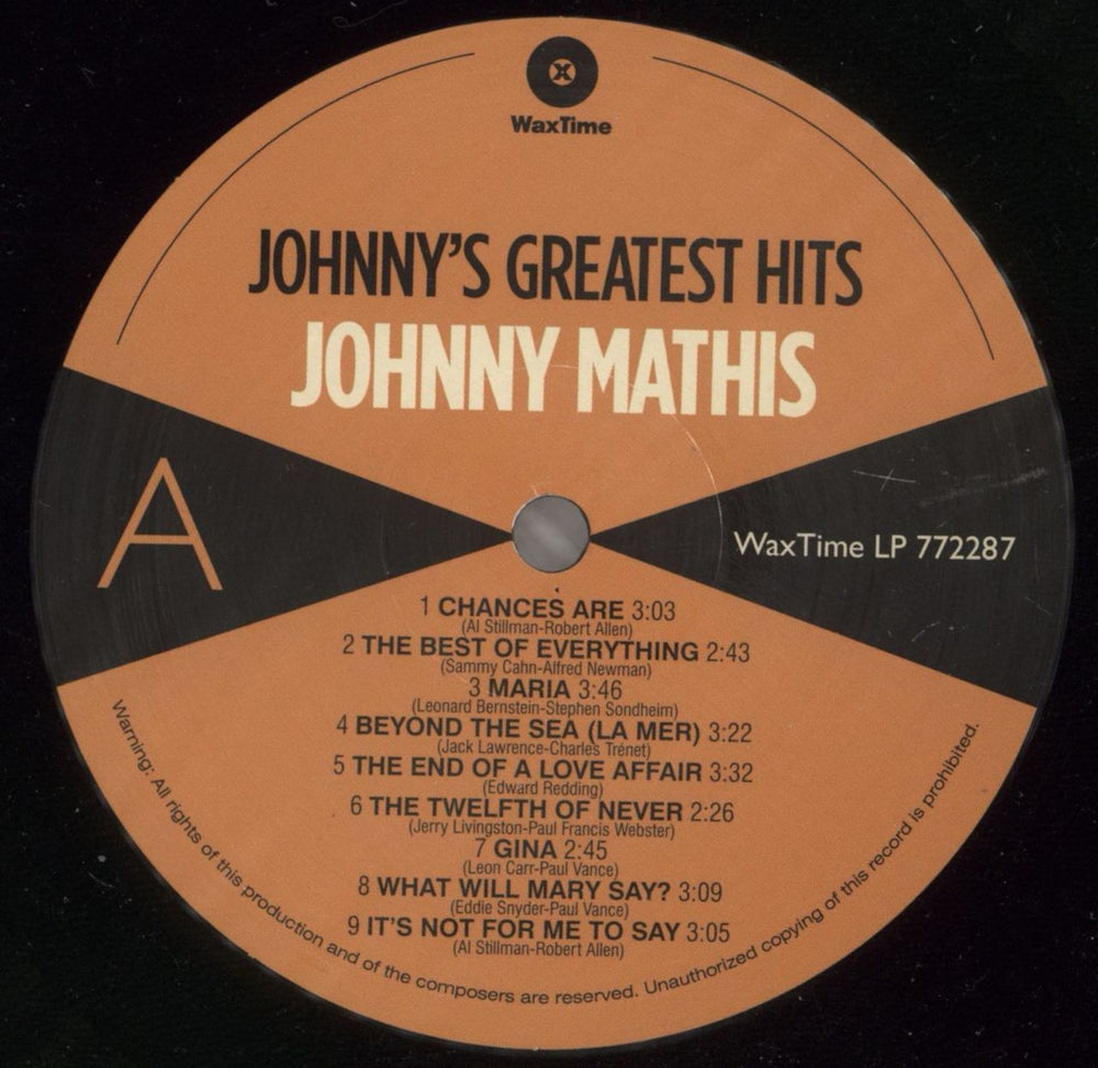 Johnny Mathis Johnny's Greatest Hits UK vinyl LP album (LP record) J-MLPJO867013