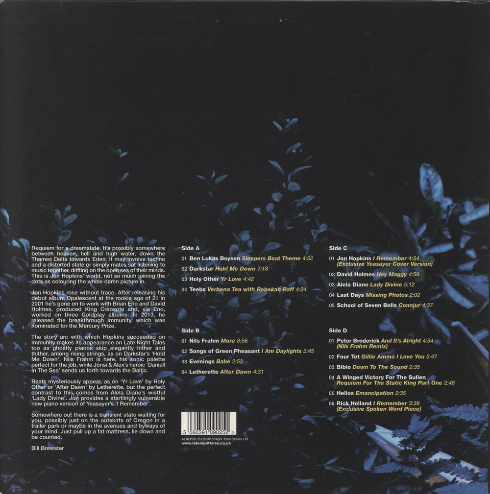 Jon Hopkins LateNightTales - 180gm - EX UK 2-LP vinyl record set (Double LP Album)