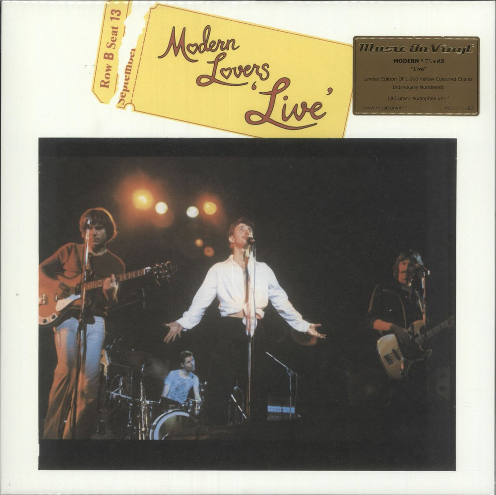 Jonathan Richman & The Modern Lovers Live - Yellow 180 Gram Vinyl Dutch vinyl LP album (LP record) MOVLP1687