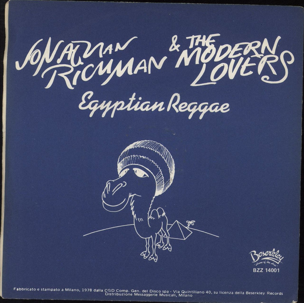 Jonathan Richman & The Modern Lovers Roadrunner Once / Egyptian Reggae Italian 7" vinyl single (7 inch record / 45)