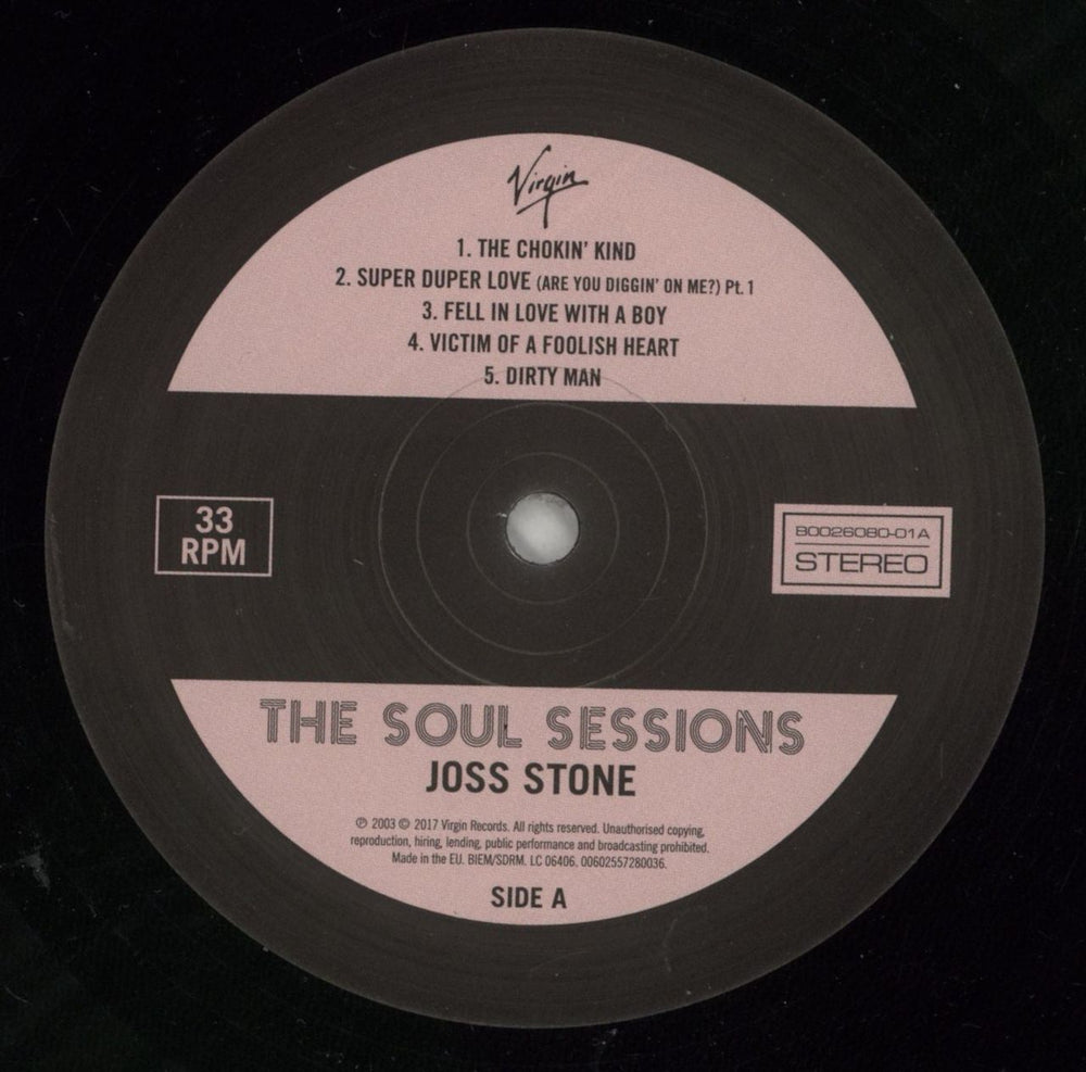 Joss Stone The Soul Sessions UK vinyl LP album (LP record) JSELPTH867795