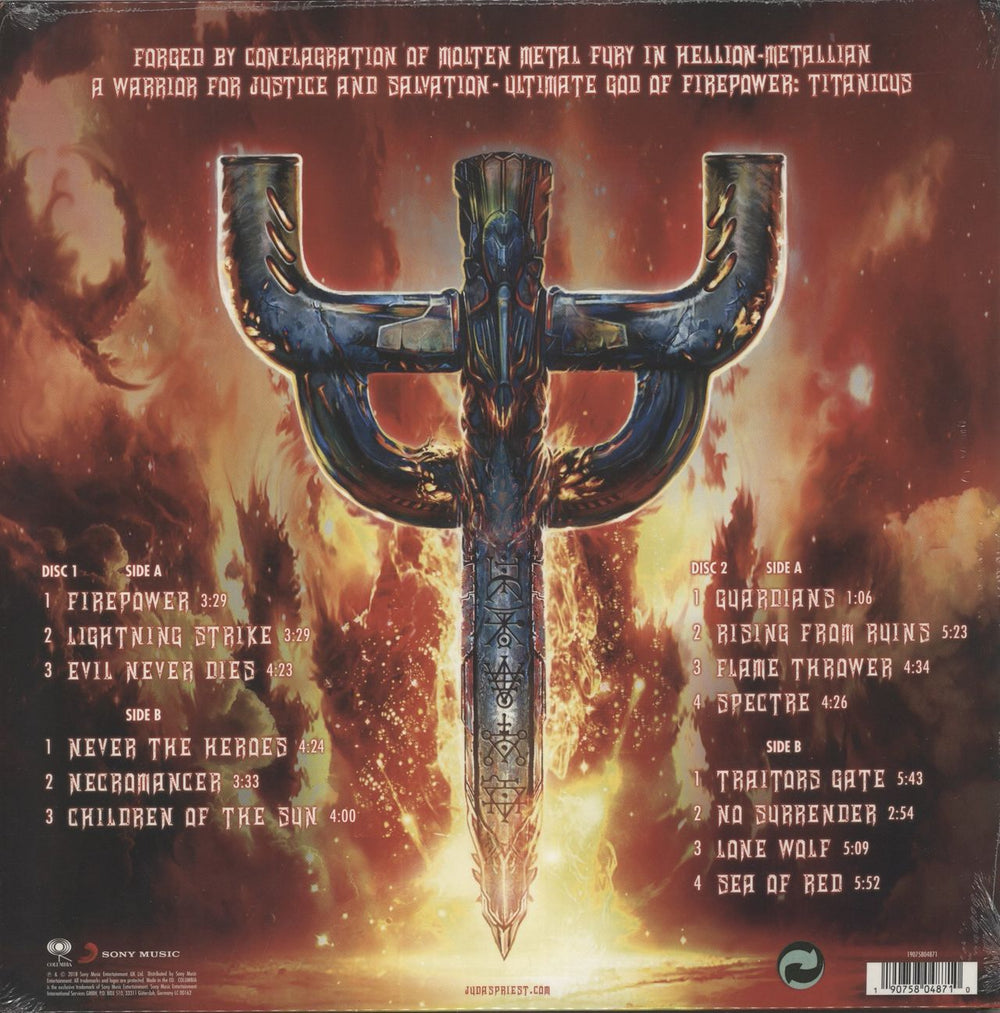 Judas Priest Firepower UK 2-LP vinyl record set (Double LP Album) 190758048710