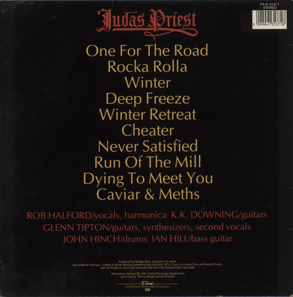 Judas Priest Rocka Rolla UK vinyl LP album (LP record)