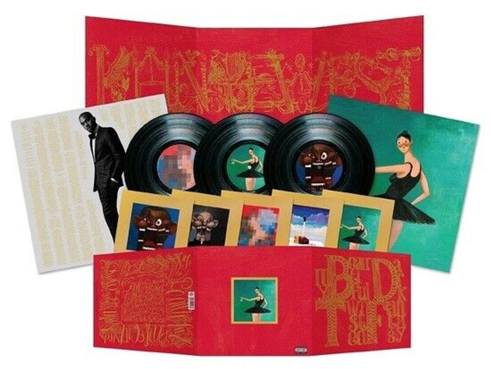 Kanye West My Beautiful Dark Twisted Fantasy - Frameable Artwork Cover + Poster - Sealed UK 3-LP vinyl record set (Triple LP Album) 602527594934