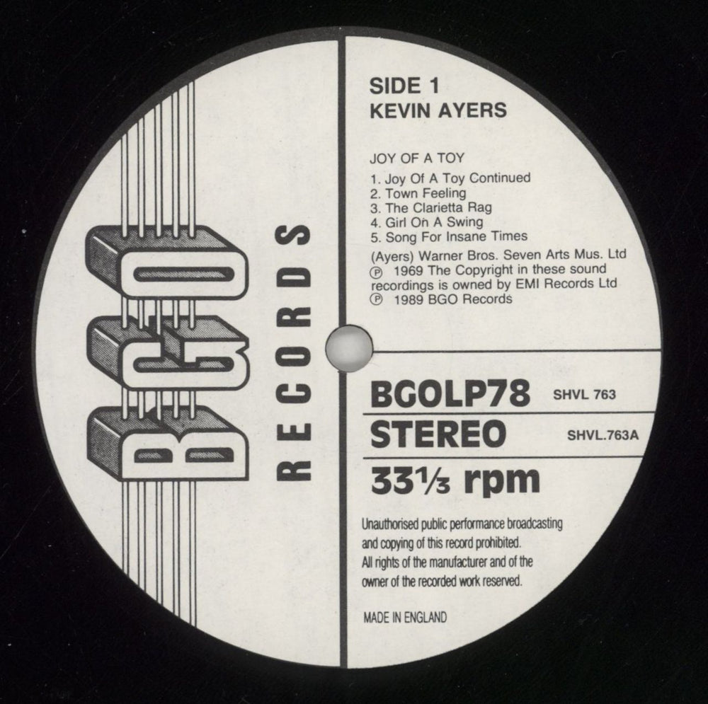 Kevin Ayers Joy Of A Toy UK vinyl LP album (LP record) AYRLPJO858556