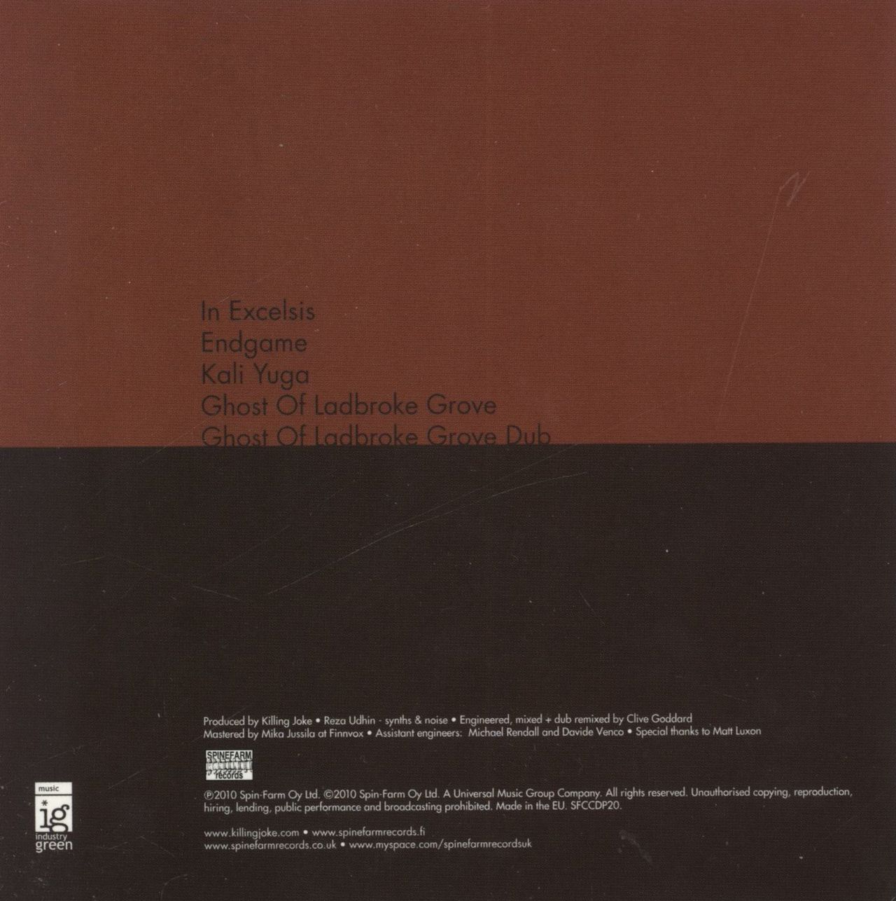 Killing Joke In Excelsis - 2 x 10" Red Vinyl + CD UK 10" vinyl single (10 inch record) 2010