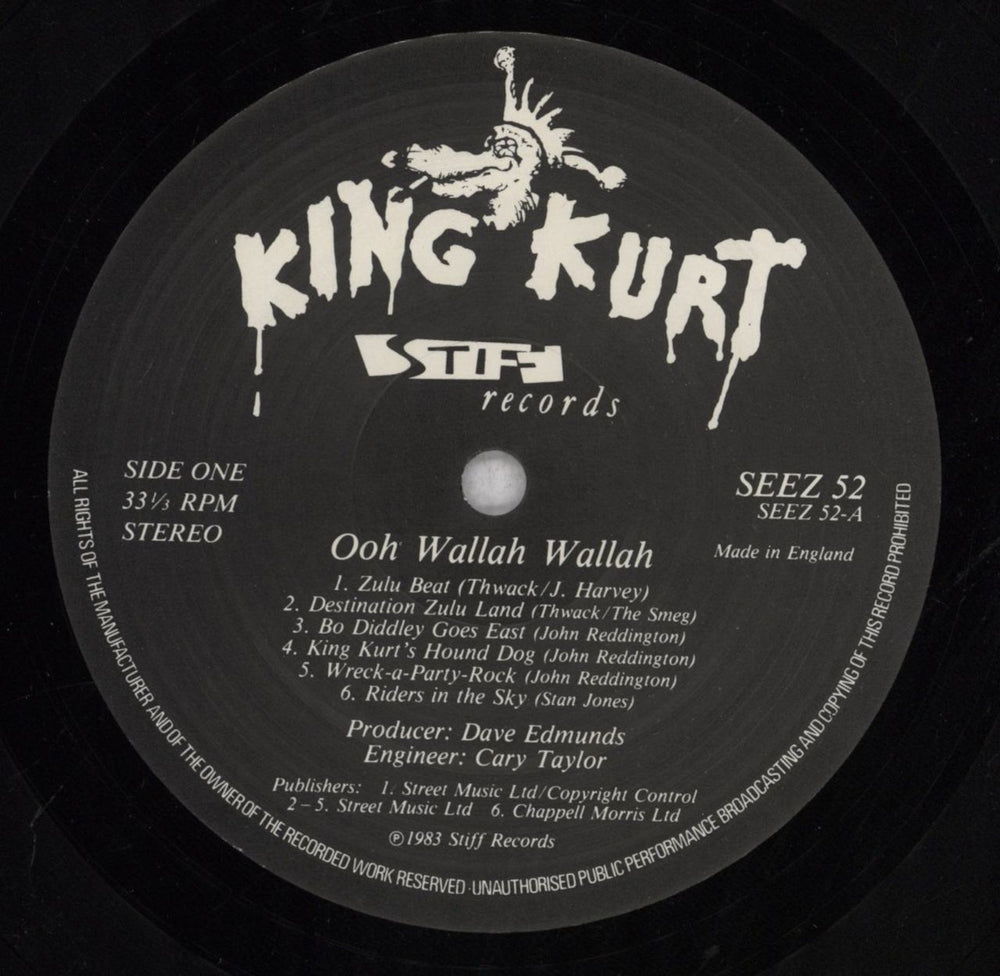 King Kurt Ooh Wallahwallah + Stickers UK vinyl LP album (LP record) K-KLPOO843769