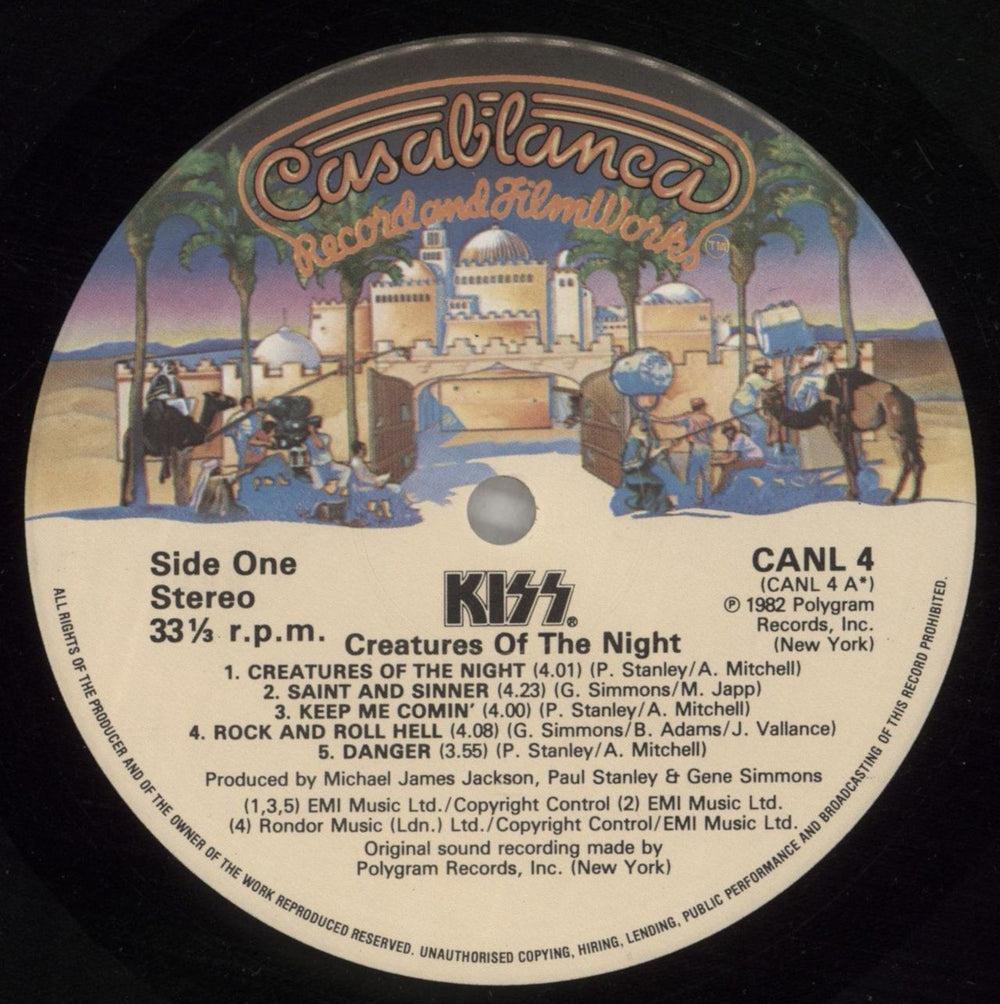 Kiss Creatures Of The Night - Casablanca Label UK vinyl LP album (LP record) KISLPCR880419