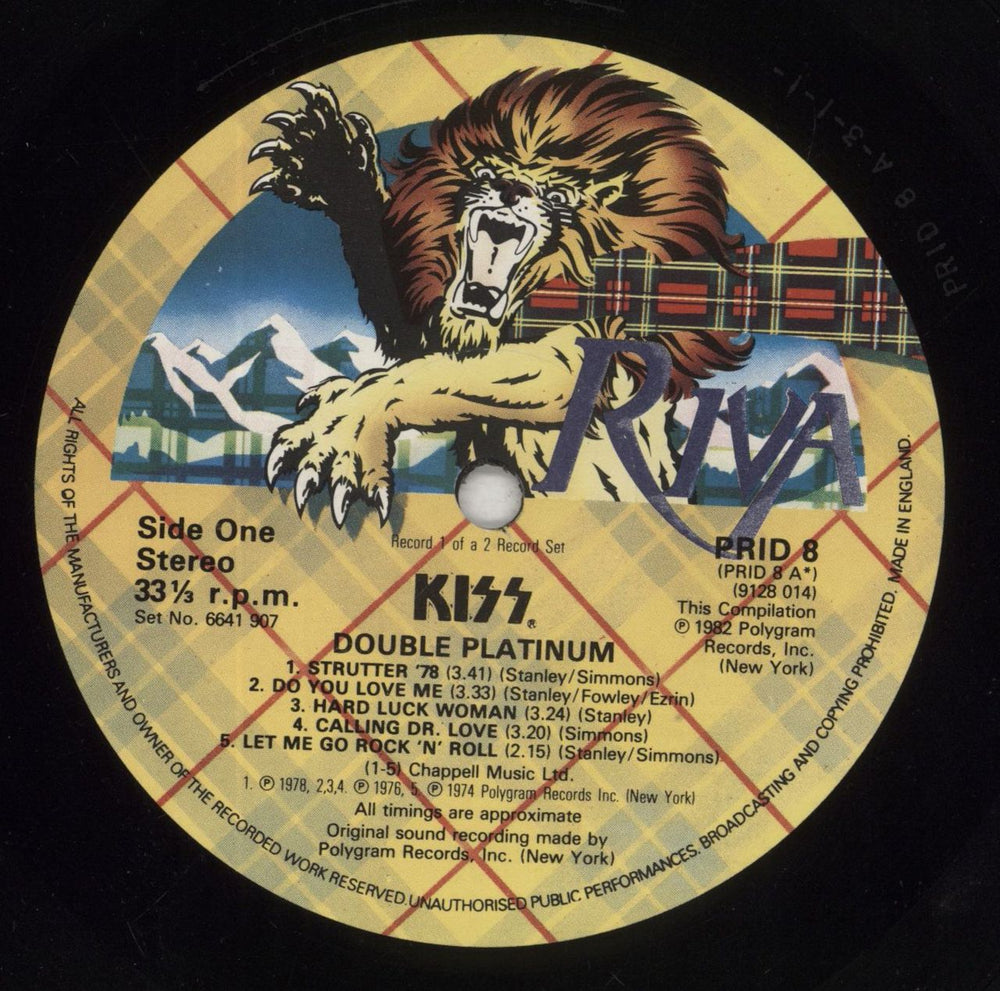 Kiss Double Platinum - Misprinted Riva Labels UK 2-LP vinyl record set (Double LP Album) KIS2LDO856757