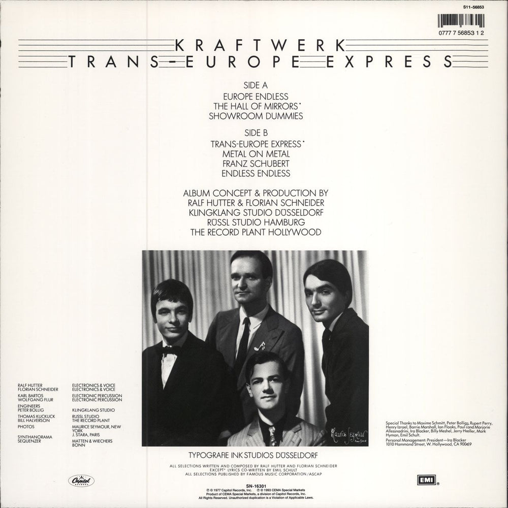 Kraftwerk Trans-Europe Express US vinyl LP album (LP record) 077775685312