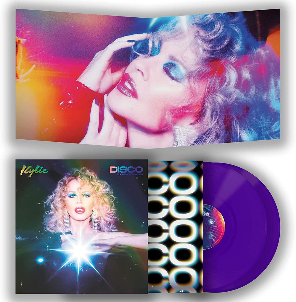 Kylie Minogue Disco: Extended Mixes - Purple Vinyl + Rainbow Laminate Sleeve - Sealed UK 2-LP vinyl record set (Double LP Album) KYL2LDI780376