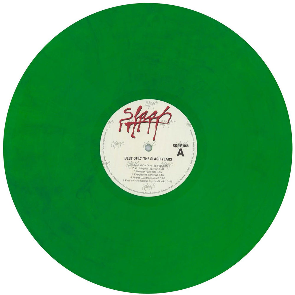 L7 Best Of The Slash Years - Green Slime Vinyl US vinyl LP album (LP record) L-7LPBE838095