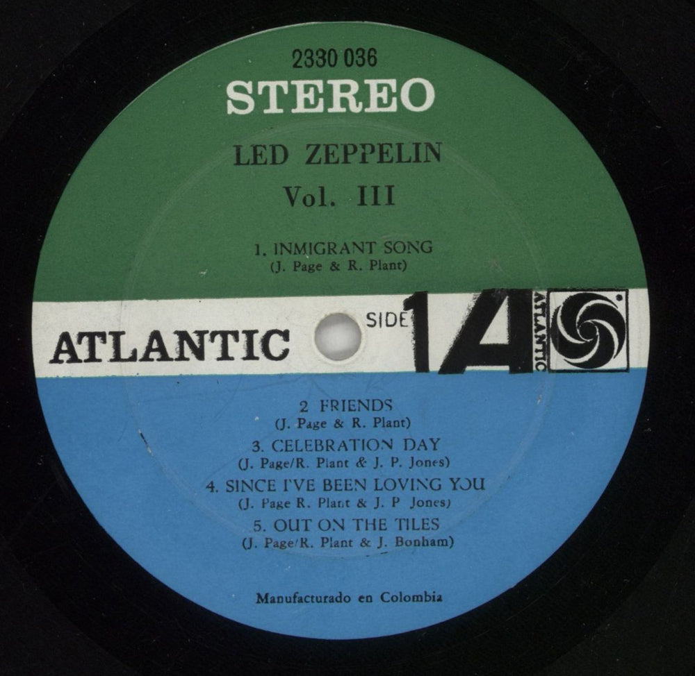 Led Zeppelin Led Zeppelin III - VG Colombian vinyl LP album (LP record) ZEPLPLE873607