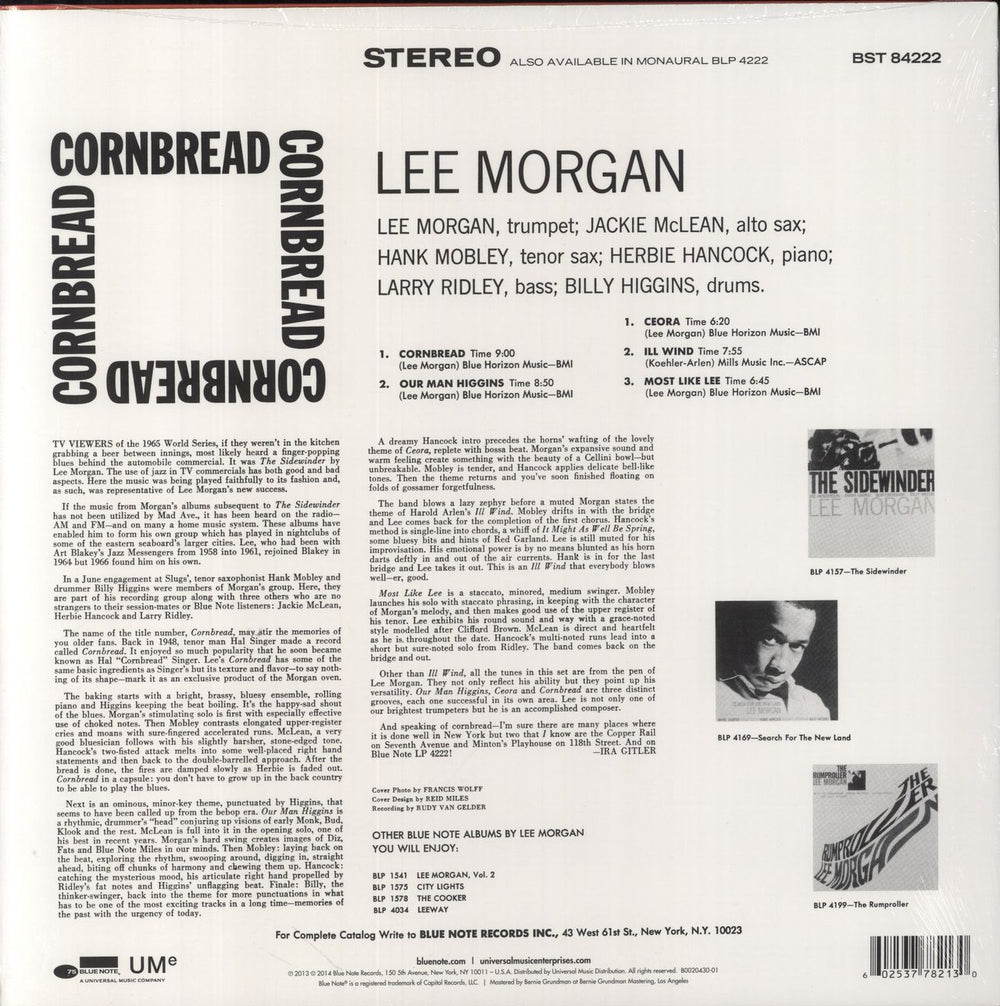 Lee Morgan Cornbread - Blue Note Records 75th Anniversary - Sealed US vinyl LP album (LP record)