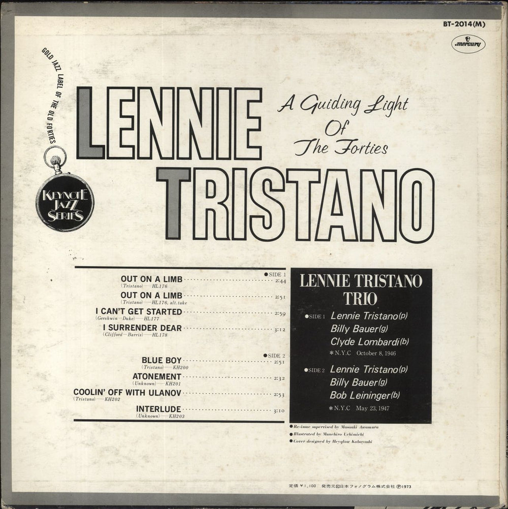 Lennie Tristano A Guiding Light Of The Forties Japanese vinyl LP album (LP record)