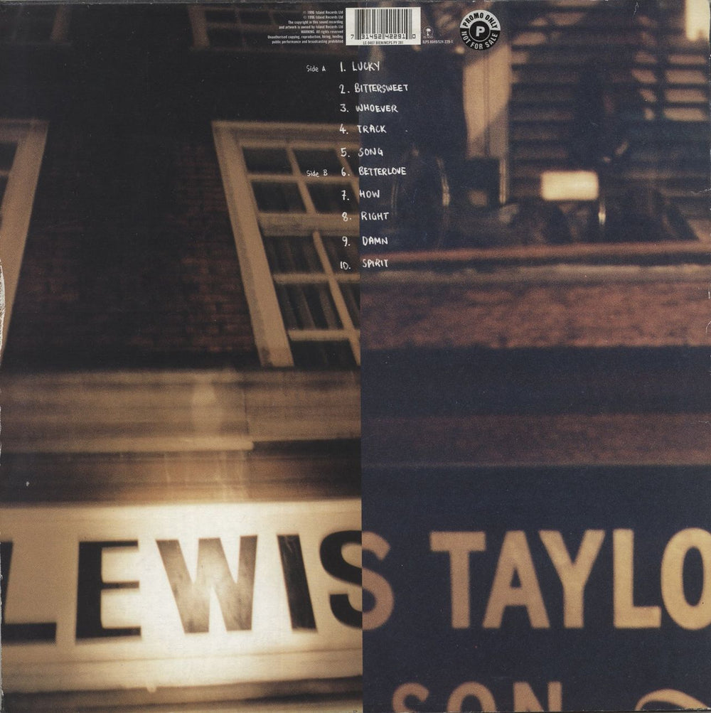 Lewis Taylor Lewis Tayor - Promo Stickered UK Promo vinyl LP album (LP record)