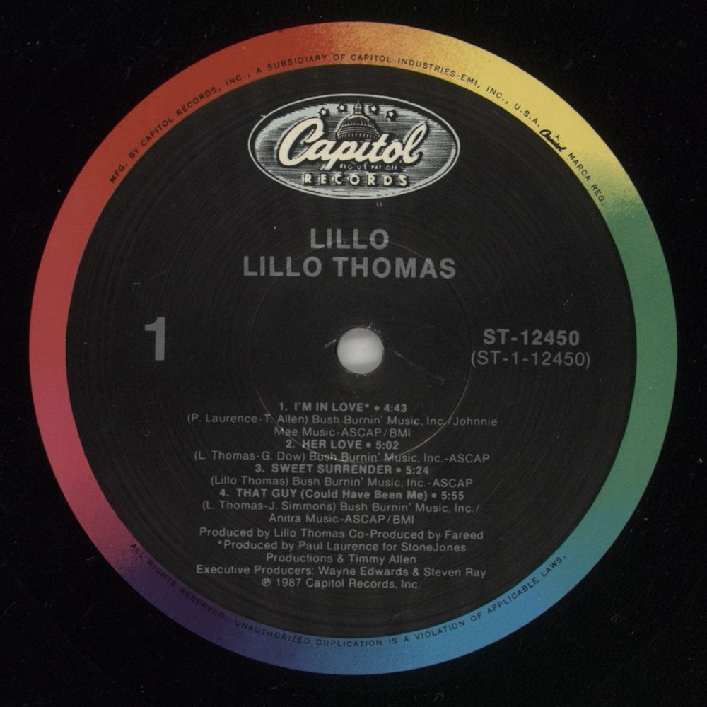 Lillo Thomas Lillo US vinyl LP album (LP record) LT-LPLI874394