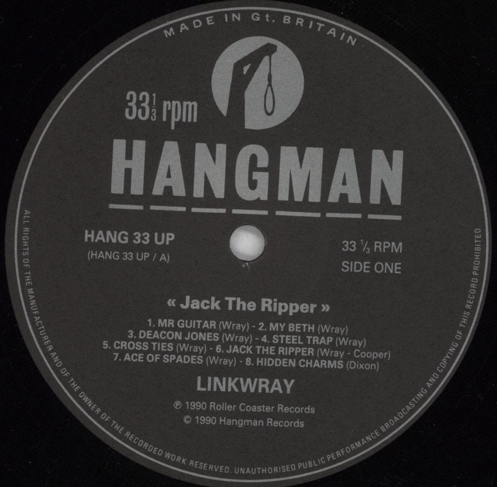 Link Wray Jack The Ripper UK vinyl LP album (LP record) INKLPJA825406
