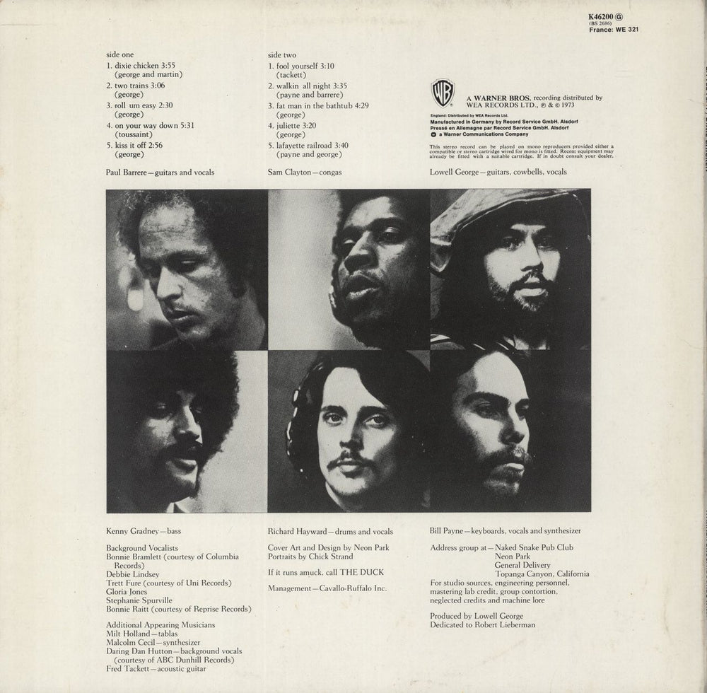 Little Feat Dixie Chicken - 3rd UK vinyl LP album (LP record)