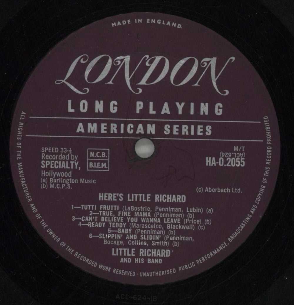 Little Richard Here's Little Richard - VG UK vinyl LP album (LP record) LTRLPHE568565