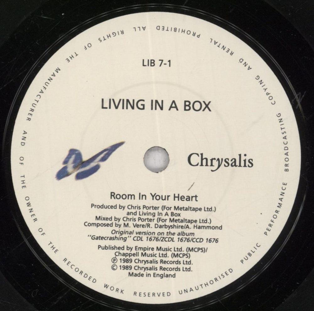 Living In A Box Room In Your Heart UK 7" vinyl single (7 inch record / 45) LIB07RO841926