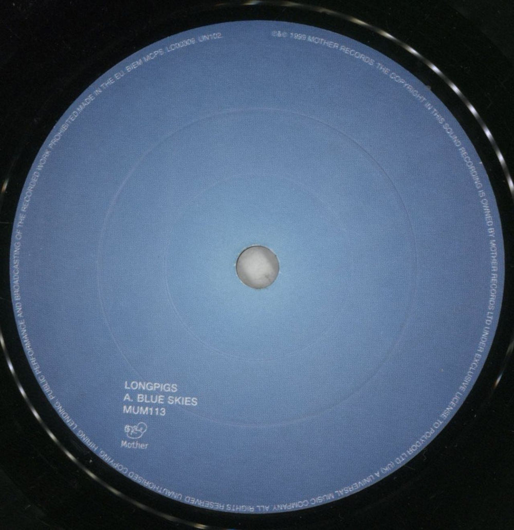 Longpigs Blue Skies UK 7" vinyl single (7 inch record / 45) LPG07BL145004