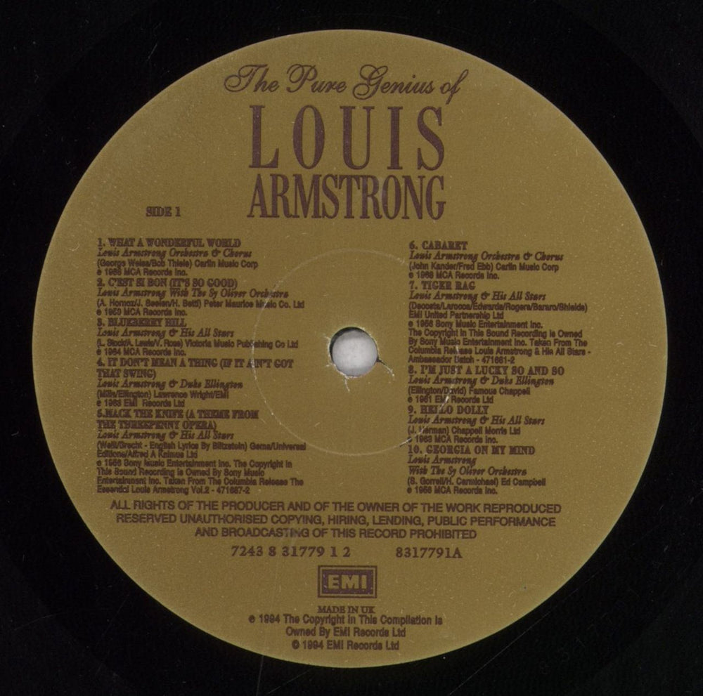 Louis Armstrong The Pure Genius Of Louis Armstrong: We Have All The Time In The World UK vinyl LP album (LP record) LOALPTH840275