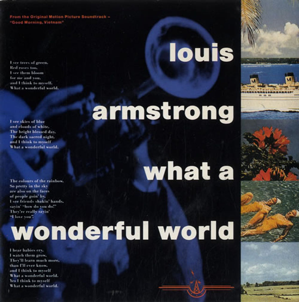 Louis Armstrong What A Wonderful World - P/S UK 7" vinyl single (7 inch record / 45) AM435