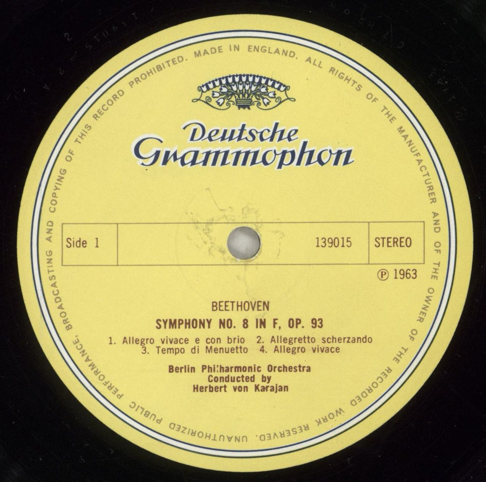 Ludwig Van Beethoven Symphonie No. 8 UK vinyl LP album (LP record) LVBLPSY698979