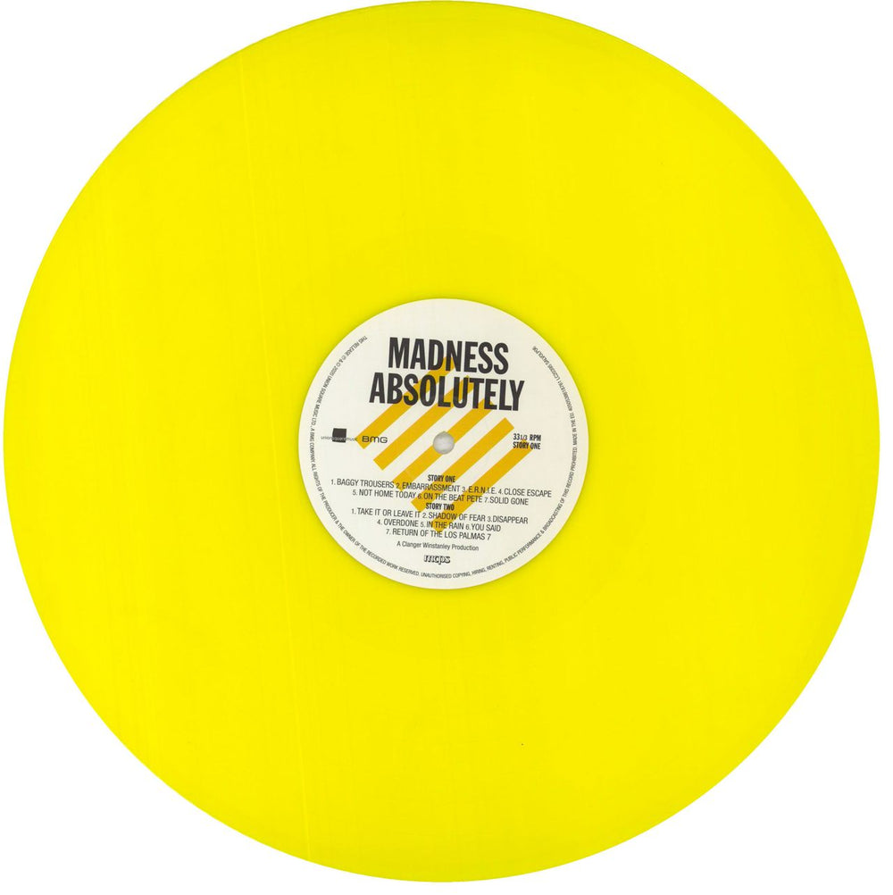 Madness Absolutely - 40th Anniversary - Yellow Vinyl UK vinyl LP album (LP record) MDNLPAB830668