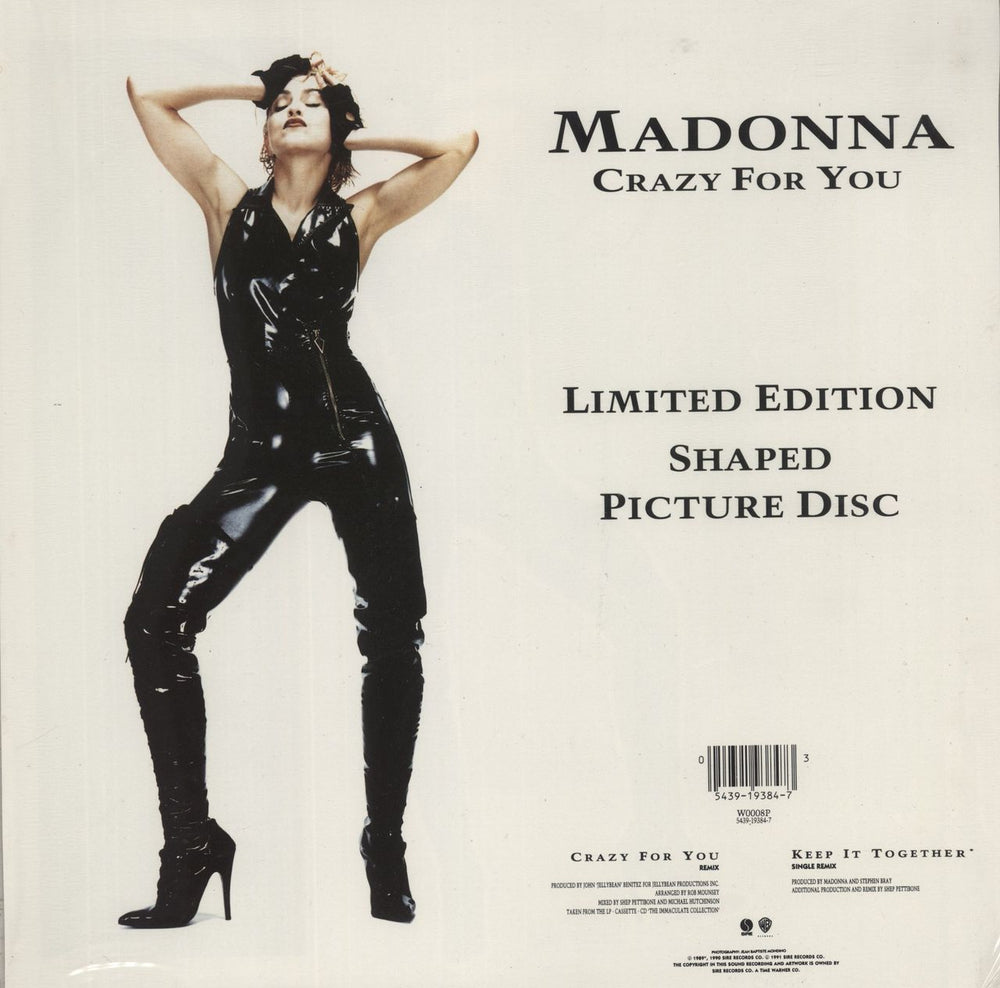 Madonna Crazy For You + Plinth + Insert UK shaped picture disc (picture disc vinyl record) 054391938473