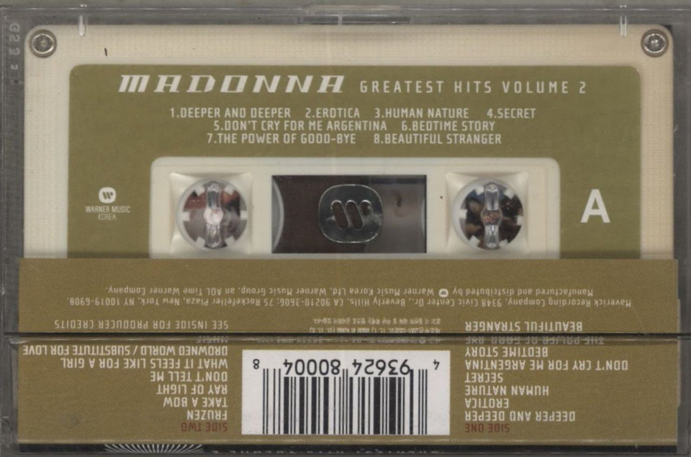 Madonna Greatest Hits Volume 2 South Korean cassette album 493624800048