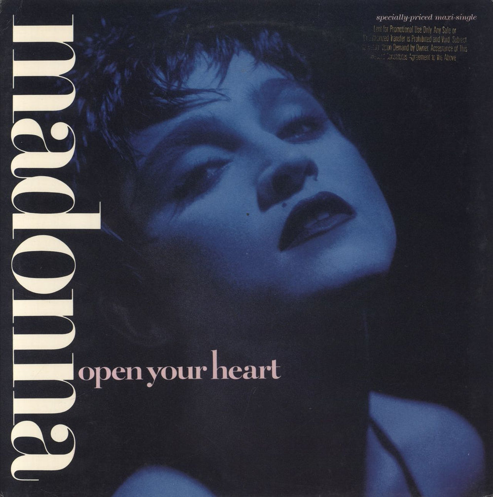 Madonna Open Your Heart - Gold Promo Stamped US Promo 12" vinyl single (12 inch record / Maxi-single) 20597