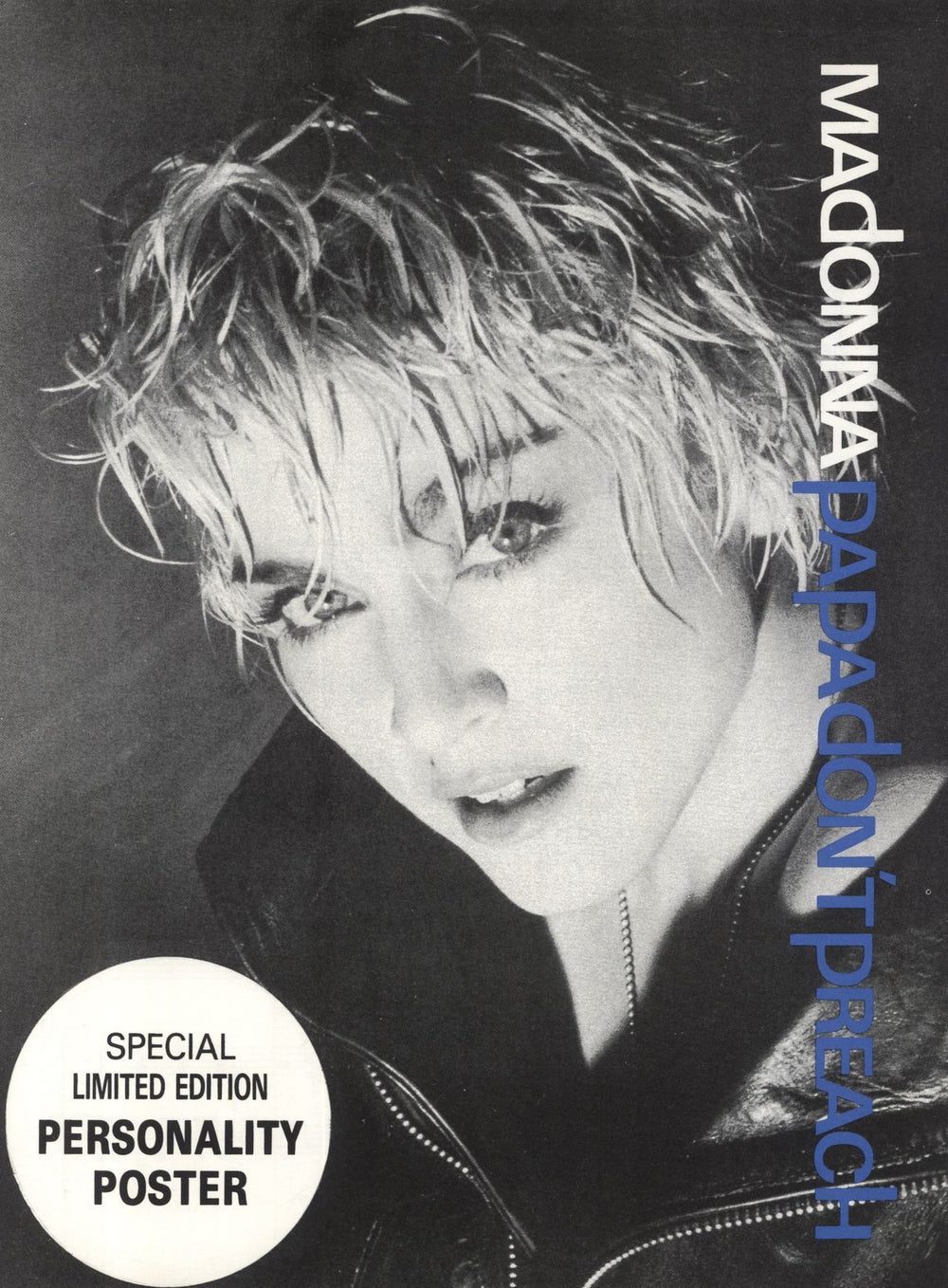 Madonna Papa Don't Preach + Poster UK sheet music 20786
