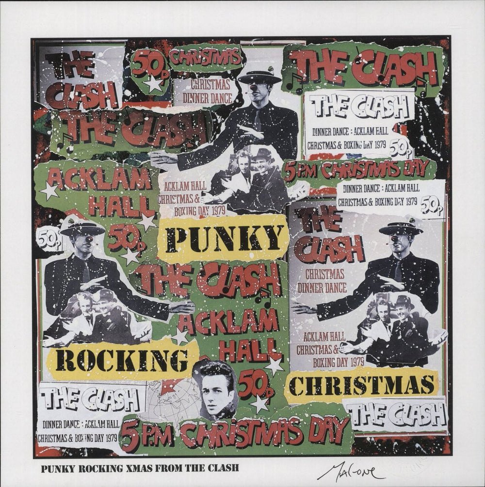 MAL-ONE Punky Rocking Xmas EP - CLASH sleeve & art print UK 12" vinyl single (12 inch record / Maxi-single) 5060135763855