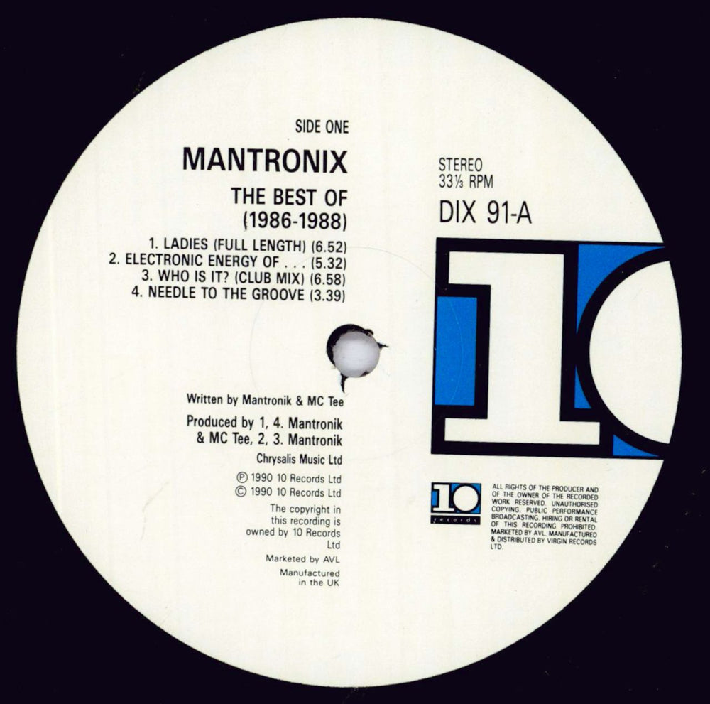 Mantronix The Best Of [1986-1988] UK vinyl LP album (LP record) MANLPTH832389