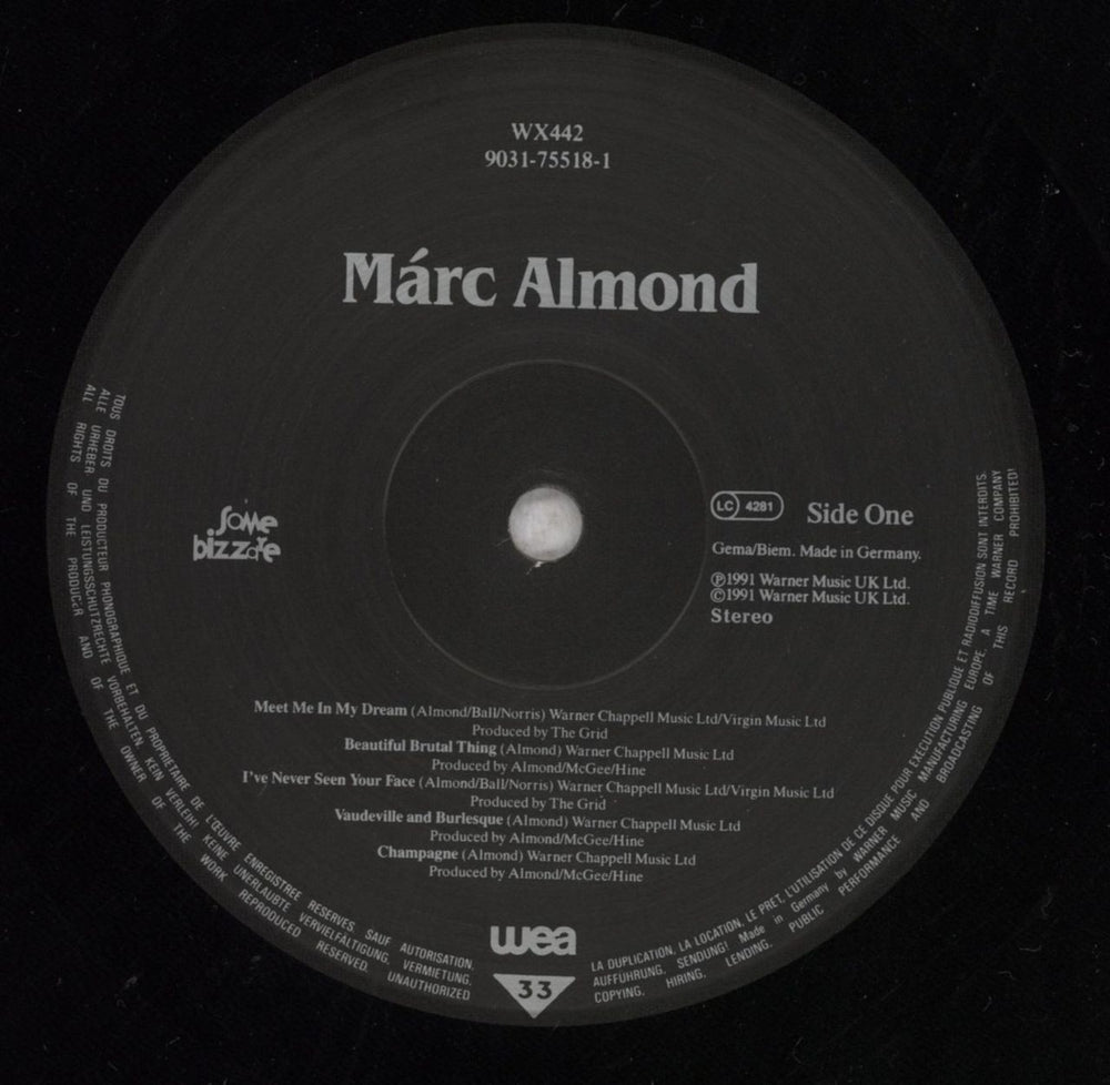 Marc Almond Tenement Symphony - Hype-Stickered - EX UK vinyl LP album (LP record) ALMLPTE845583