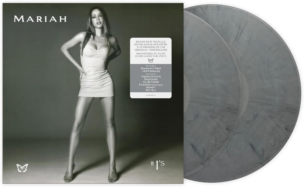 Mariah Carey #1's - Metallic Silver & Black Swirl Vinyl - Sealed UK 2-LP vinyl record set (Double LP Album) 196588968617